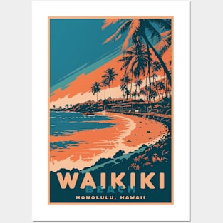 Hawaii Vintage Retro Travel Poster Posters and Art